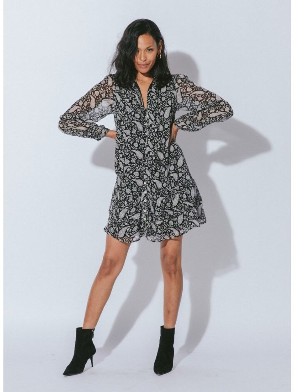 Cleobella Betz Mini Dress Paisley Floral Print Womens Size Small
